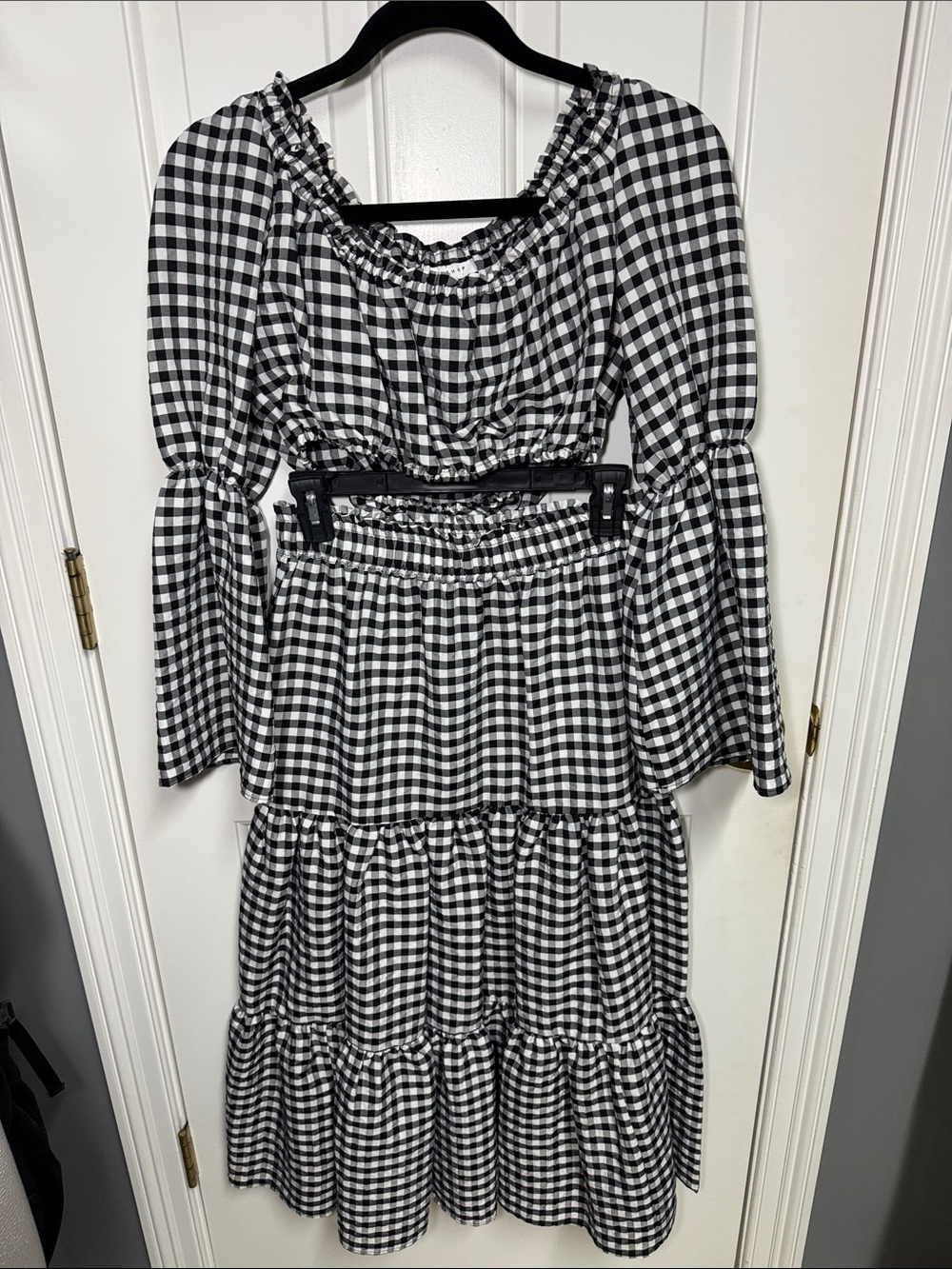 Topshop Black and White Gingham Matching Set